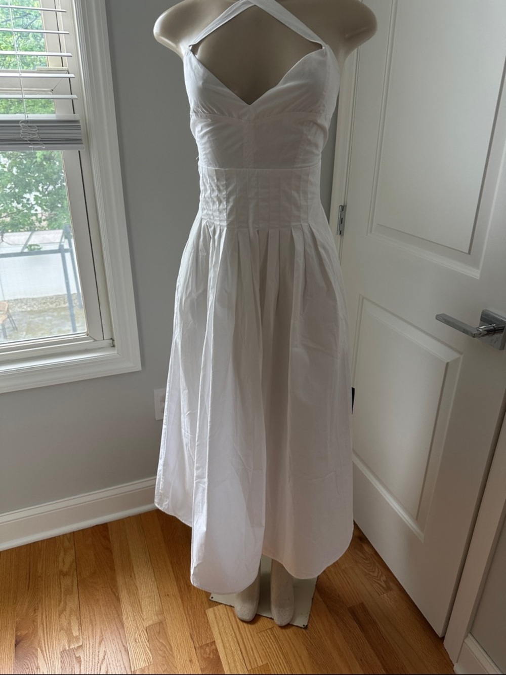 Lulu's White Backless Tie-Back Midi Dress - Picture 9 of 10